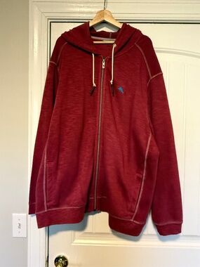 ommy Bahama Full Zip Hoodie Men’s 2XL Big & Tall Red Tobago Bay Lightweight NWT